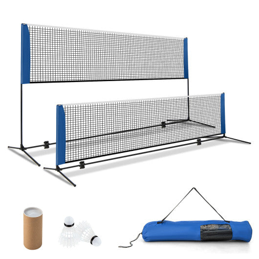 Adjustable 10/14ft Badminton Net Stand with Bag