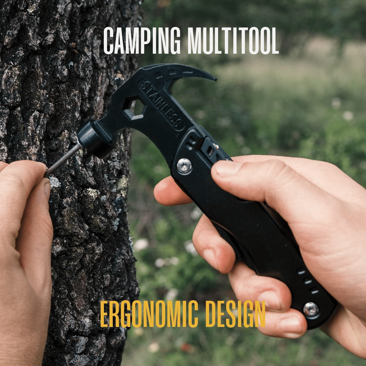 12-in-1 Multitool Camping Hammer for Outdoor Survival