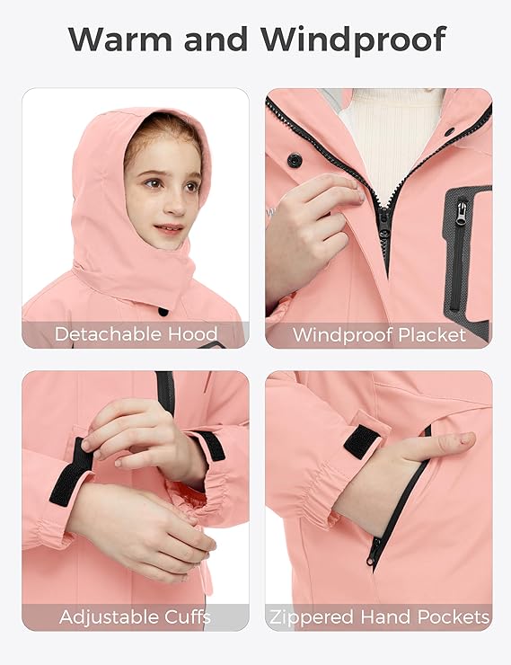 Girls’ 3-in-1 Ski Jacket with Fleece Lining