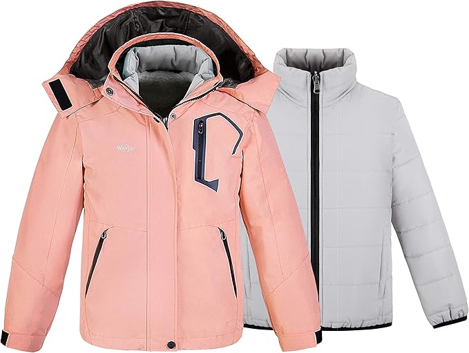 Girls’ 3-in-1 Ski Jacket with Fleece Lining