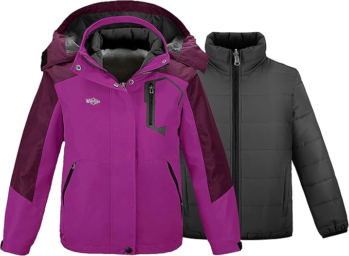 Girls’ 3-in-1 Ski Jacket with Fleece Lining