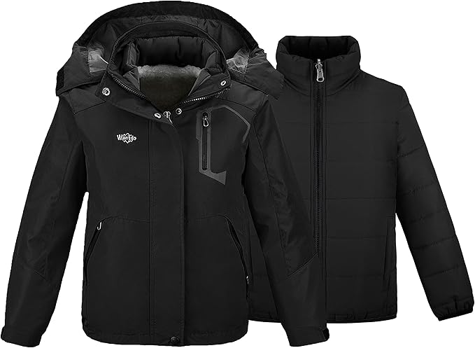 Girls’ 3-in-1 Ski Jacket with Fleece Lining