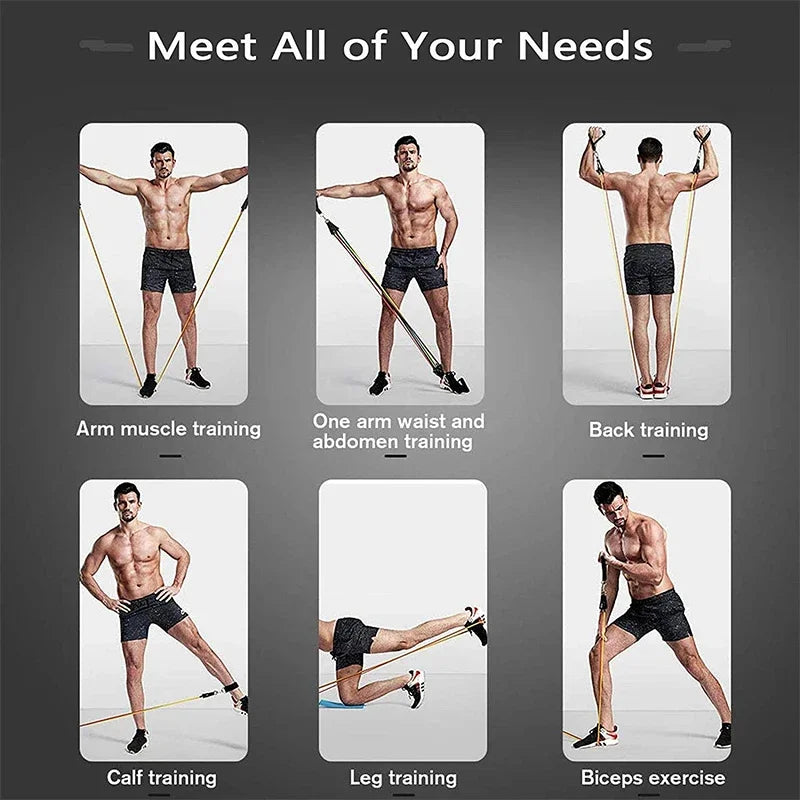 Wrapped Resistance Bands Set for Strength Training Workouts