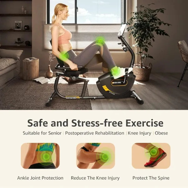 Recumbent Magnetic Exercise Bike for Home Fitness