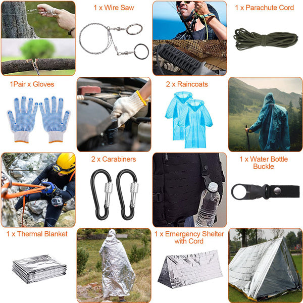 125-in-1 Survival Kit for Camping and Emergency