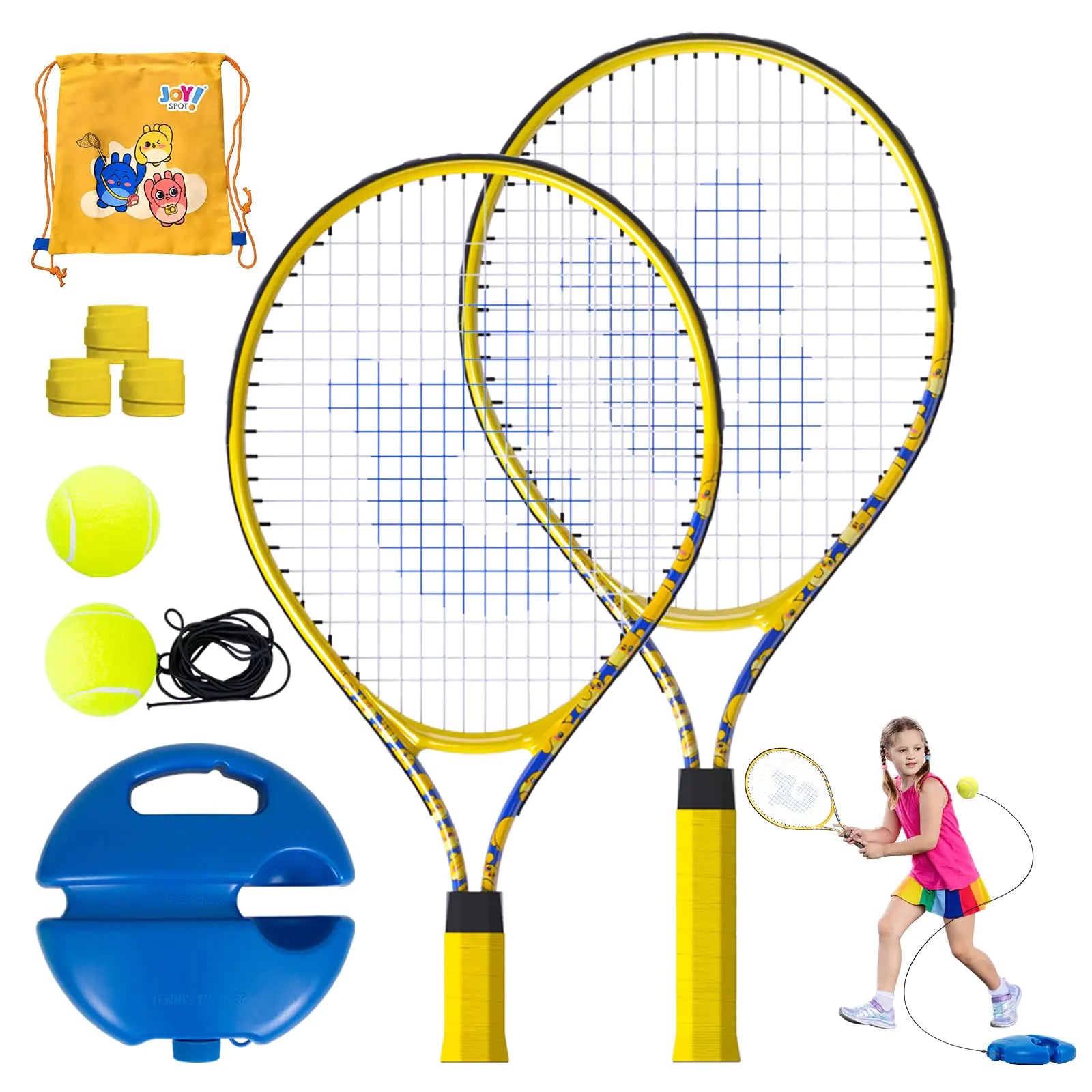 Kids 2-Pack Tennis Racket Set with Trainer